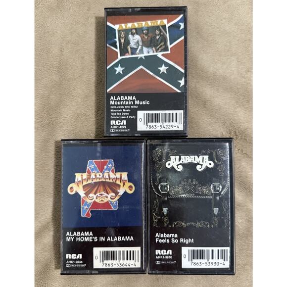Lot 3 Alabama Cassette Tapes Mountain Music, My Homes In Alabama, Feels So Right - Picture 2 of 8